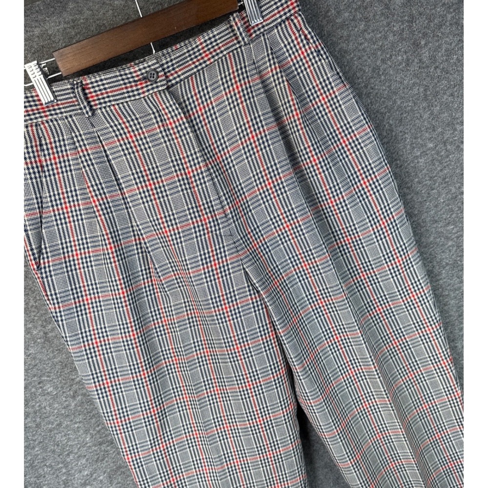 VTG Pendleton Petite Womens 14 Wool Plaid Pleated Trousers High Rise Made in USA